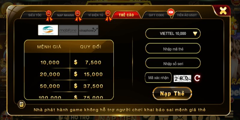 nạp tiền xocdia88