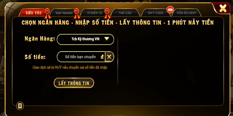 Người chơi chọn cách nạp tiền Xocdia88